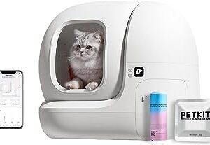 PETKIT Pura MAX Arenero Gatos Autolimpiable, Inodoro para Gatos, Arenero Autolimpiable para Gatos, xSecure/Eliminación de Olores/Control de APP/76L, para Varios Gatos(Sin Purificador, con N50)