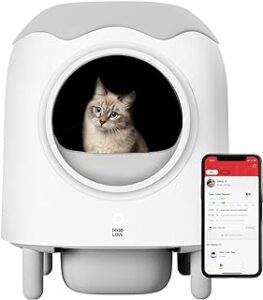 HHOlove Arenero Gatos Autolimpiable, Caja de Arena para Gatos Inteligente, Eliminación de Olores, Capacidad MAX 56L para Múltiples Gatos, Control de App, Alertas Inteligentes, Conecta a WiFi 2.4GHz