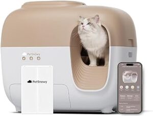 Snow+ - Caja de arena para gatos autolimpiable, autosellante, autolimpieza, sin seguimiento de arena para 3.3-20 libras